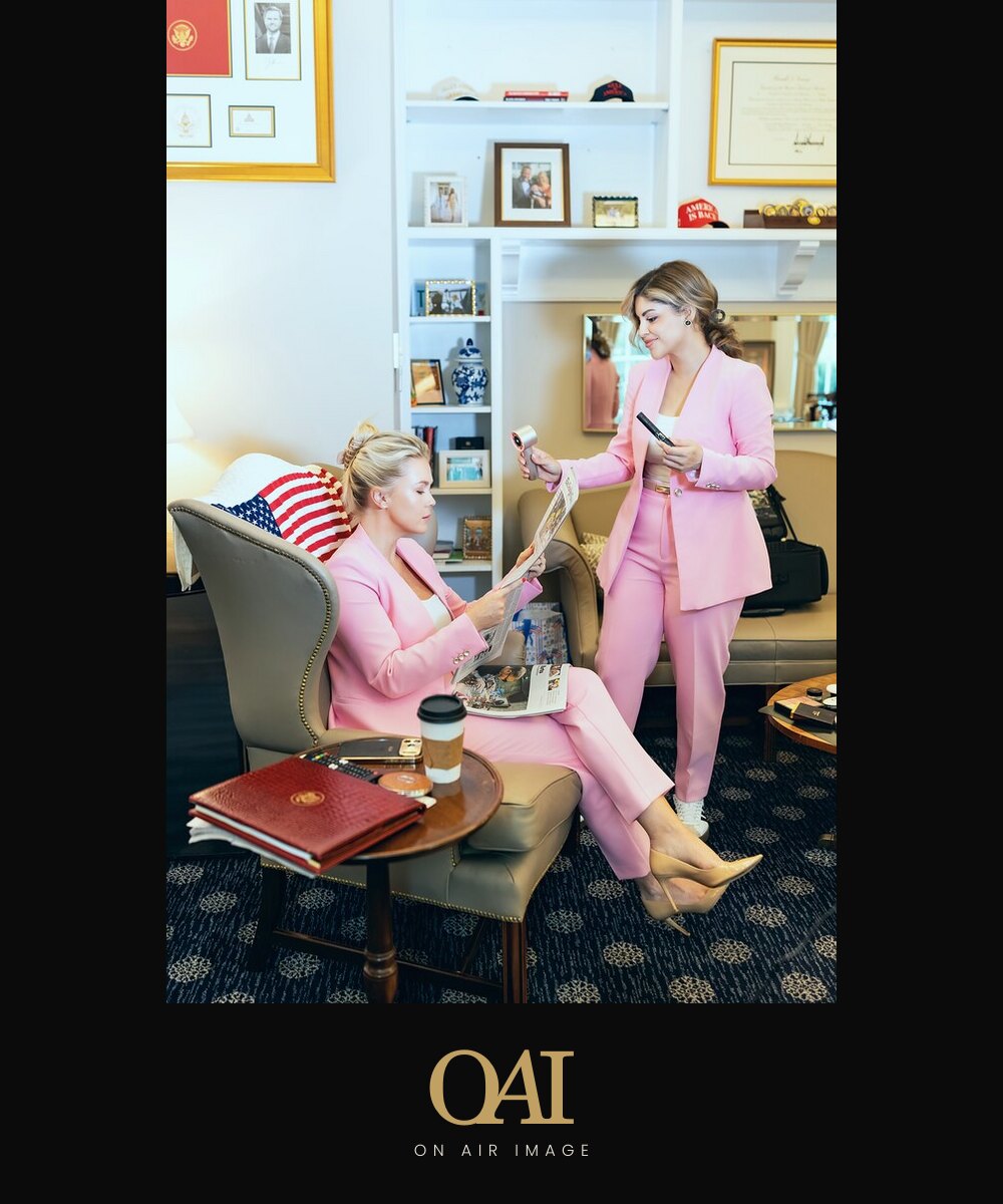 Getting ready in the office before an appearance
